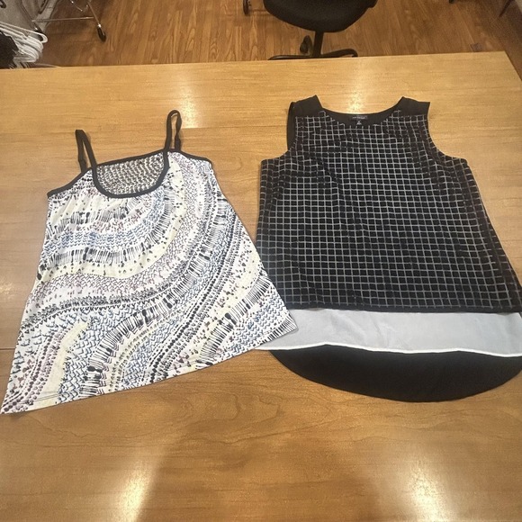 The Limited Tops - Set 2 The Limited Tank Top Womens Medium Multicolor Sequin Geometric Sheer